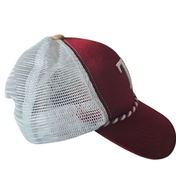 Chop at the Trop 2024 Game Day Giveaway Hat Red Trucker Cap “TB” Rope Detail - Picture 3 of 10